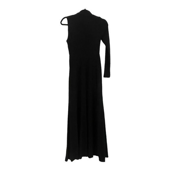 Black Betsy and Adam Black Single One Sleeve Full Length Long Evening Gown Dress - Picture 3 of 7